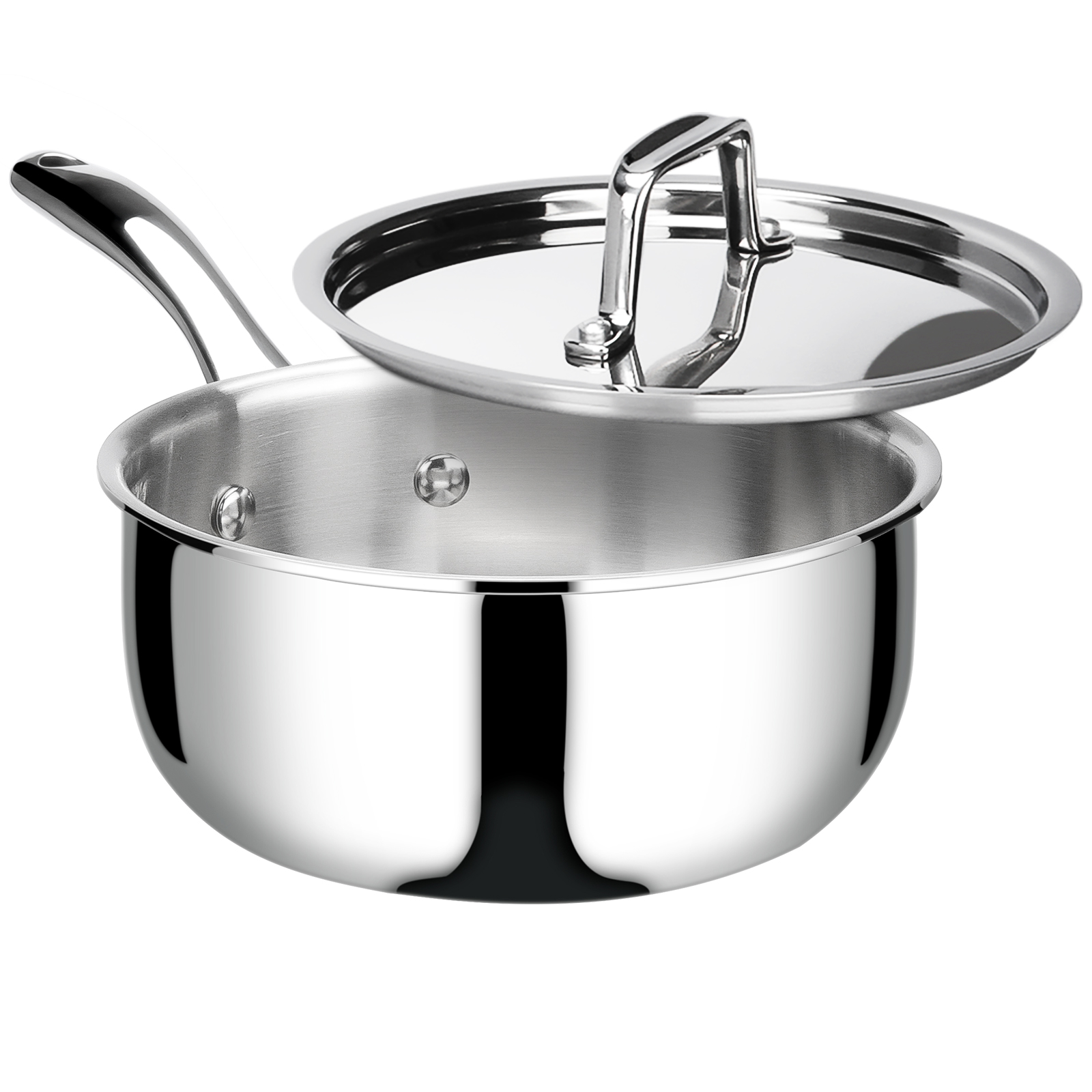  Duxtop Whole-Clad Tri-Ply Stainless Steel Saute Pan with Lid, 3  Quart, Kitchen Induction Cookware: Home & Kitchen