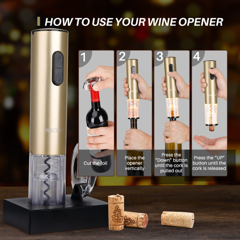 Secura Electric Wine Opener, Automatic Electric Wine Bottle Corkscrew ...