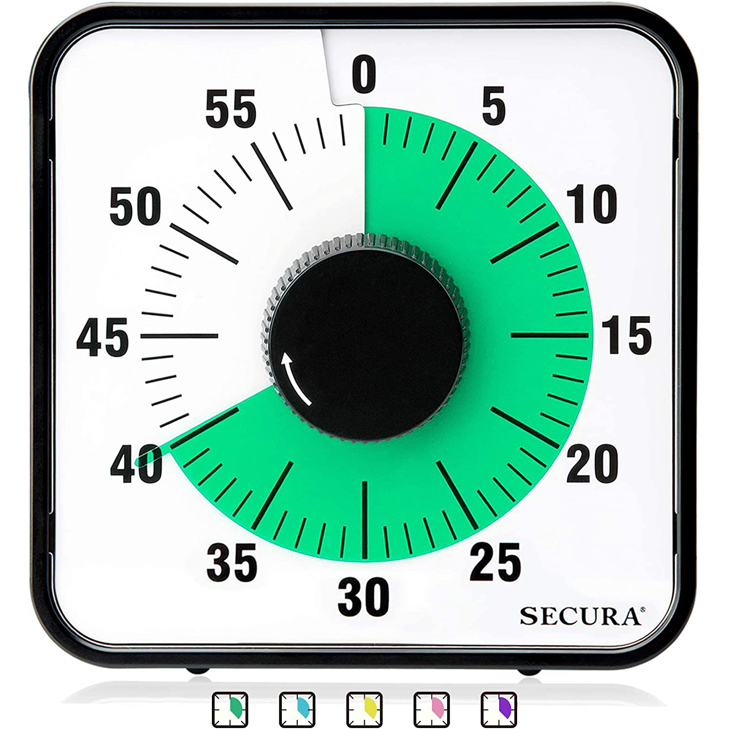 Secura 60-Minute Visual Countdown Timer, 7.5-Inch Oversize