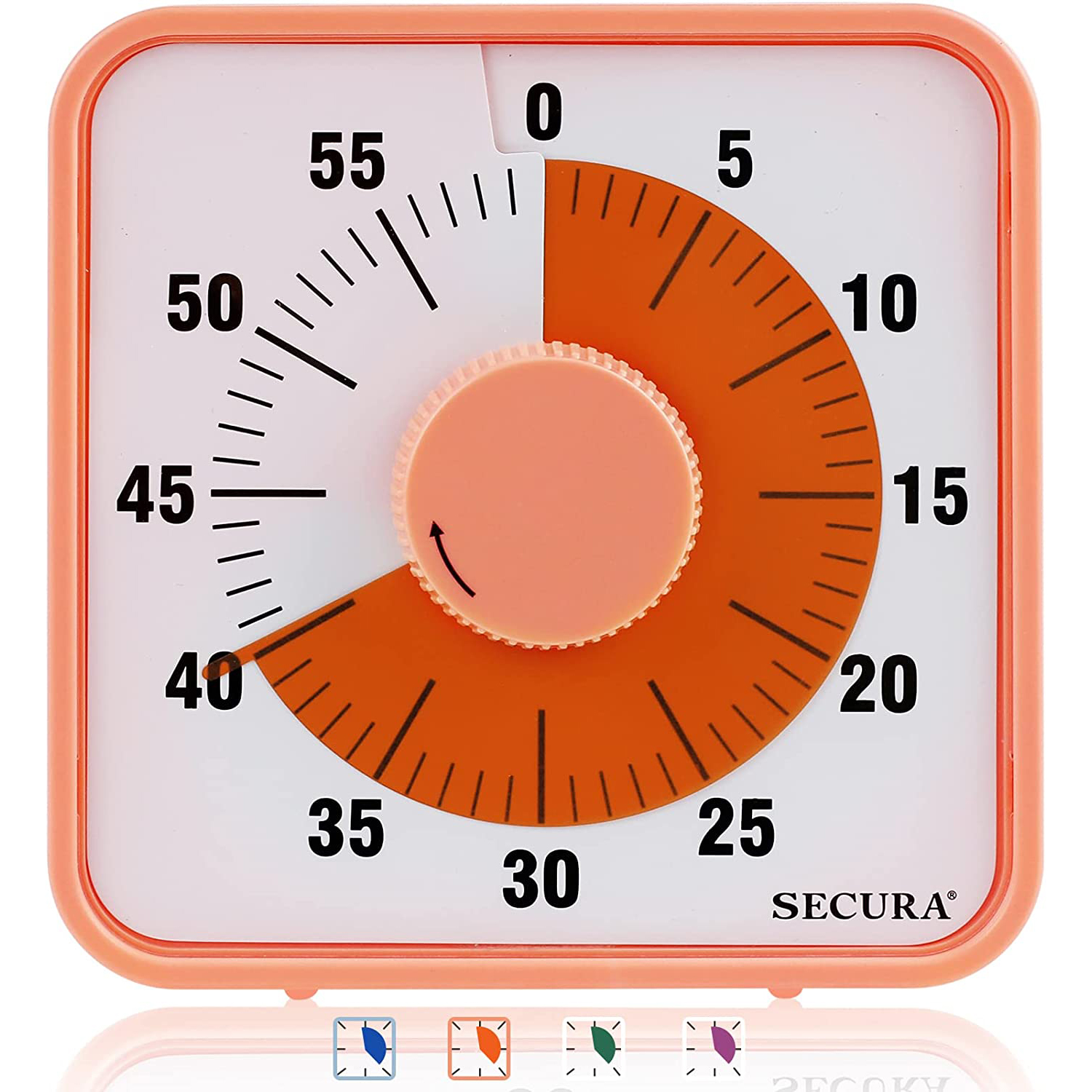 Secura 7.5 Inch Visual Timer, 60 Minute Visual Oversize Countdown Timer for  Kids and Adults, Durable Mechanical Time Management Tool (Orange) - The  Secura