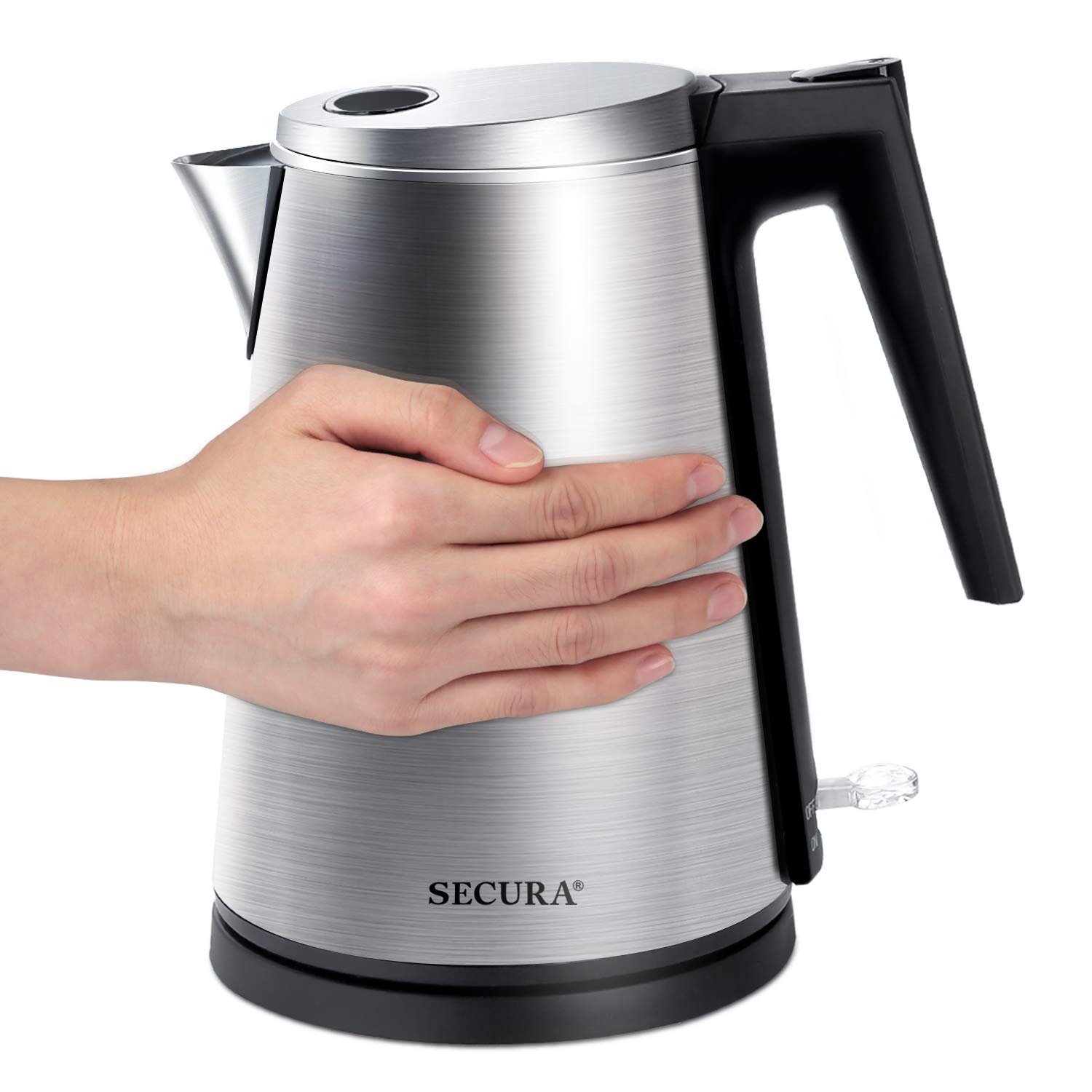 Secura SWK1001 Stainless Double Wall ELECTRIC Hot Water Kettle ORANGE TEA  Boiler