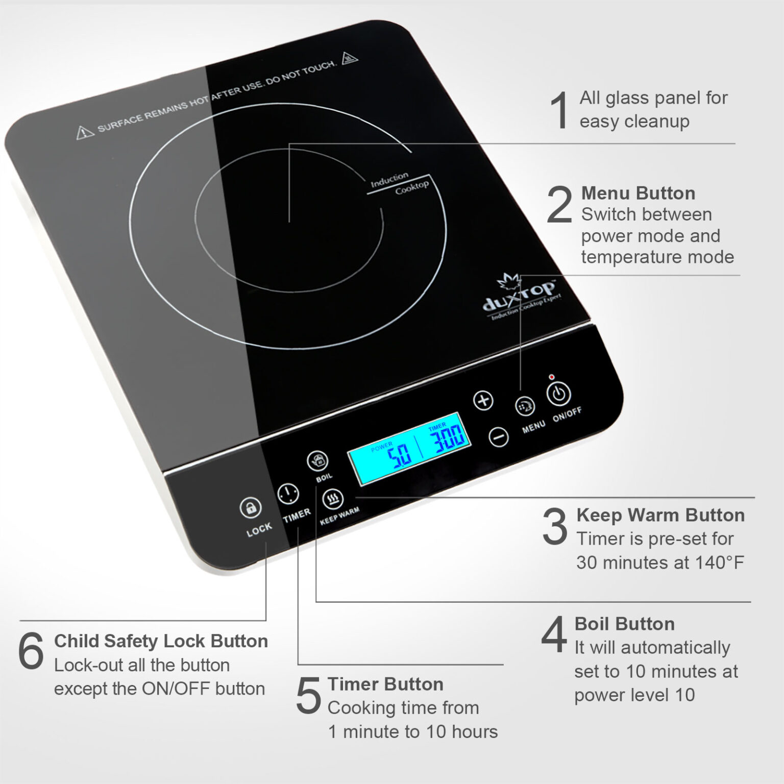 Duxtop Portable Induction Cooktop, Countertop Burner Induction Hot ...