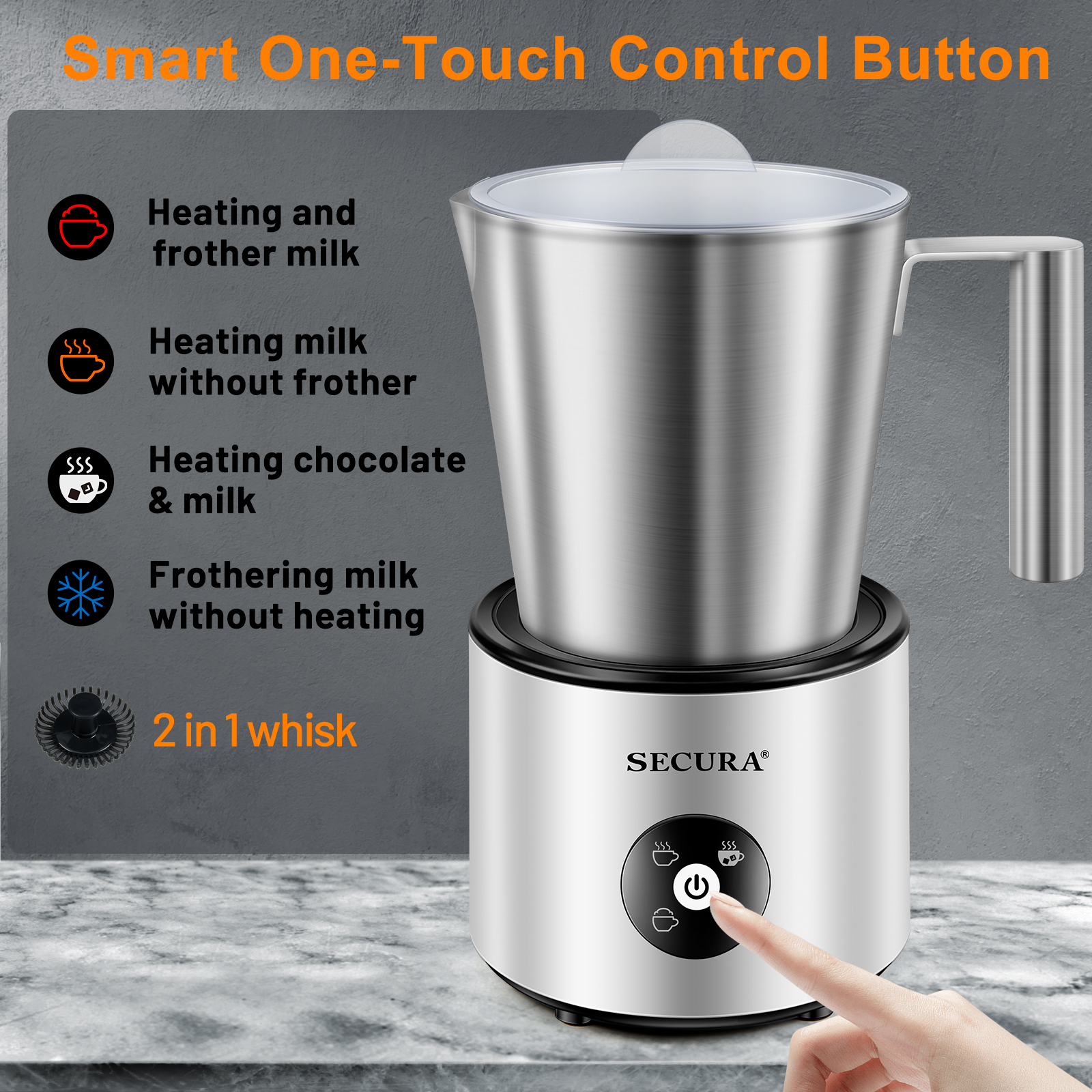  Wamife 4 in 1 Detachable Electric Milk Frother and