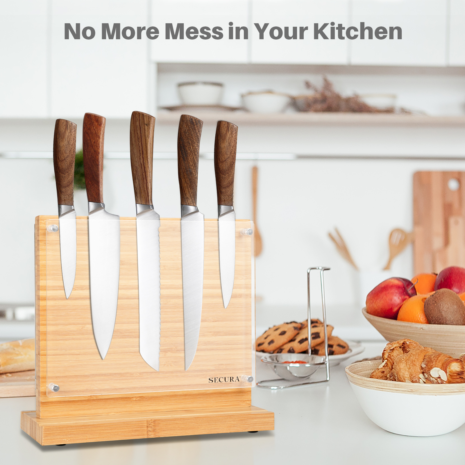 Knife Block Magnetic Extra Strong Magnet - Bamboo Knife Block