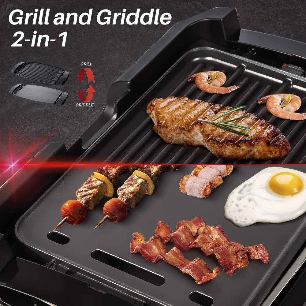 Secura Smokeless Indoor Grill 1800-Watt Electric Griddle with