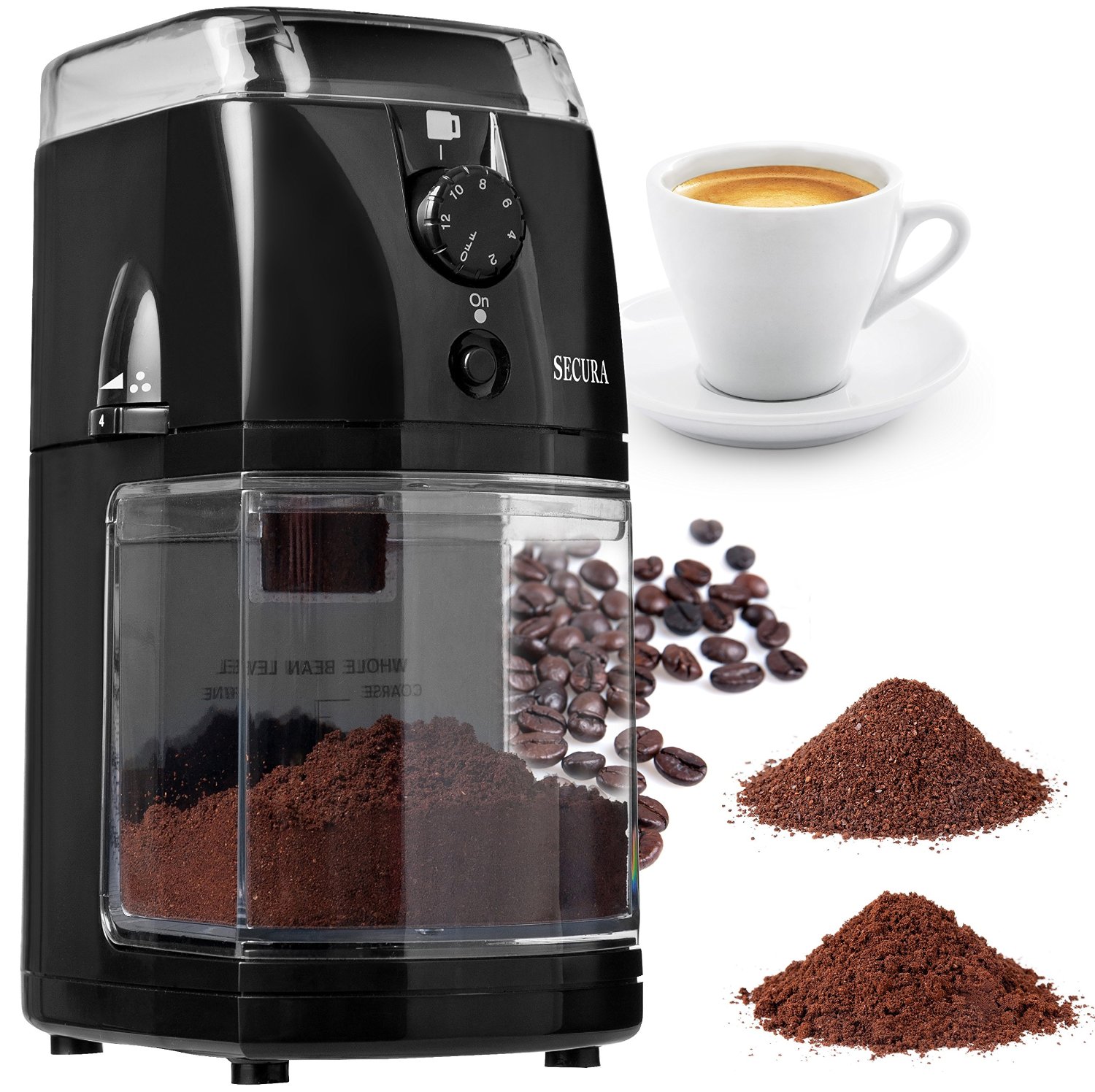 Secura Automatic Electric Burr Coffee Grinder