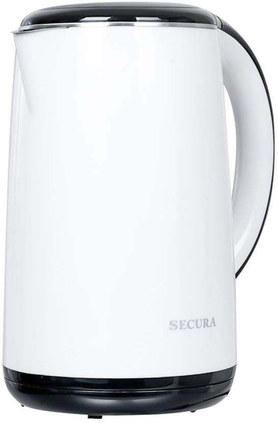 Secura SWK-1701DB The Original Stainless Steel Double Wall Electric Water  Kettle 1.8 Quart, White - The Secura