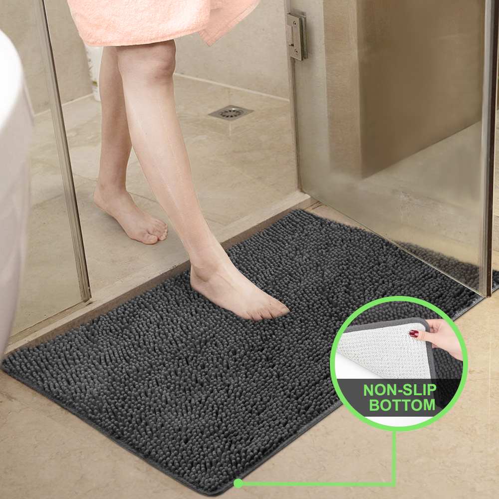 Bathroom Rugs Bath Mat Soft And Comfortable,Puffy And Durable Thick Bath  Mat,Machine Washable Bathroom Mats,Non-Slip Bathroom Rugs For Shower And  Under Sink 
